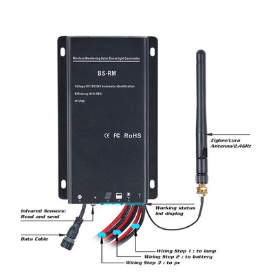 نصب قطب 18 ولت چراغ خیابانی LED خورشیدی LED 14000lm 30W 80W