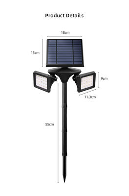 ضدآب Ip65 600LM 40 چراغ باغ خورشیدی LED چراغ چمنی با انرژی خورشیدی PIR