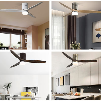چراغ پنکه سقفی چوبی واقعی 3000-5000K سبک اروپایی Loft 90lm/w بدون صدا