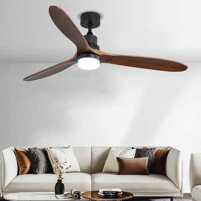 کنترل از راه دور داخلی 1500LM چراغ فن سقفی چوب جامد 120V 3000-5000K