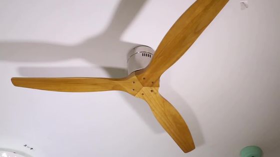 OEM ODM Vintage Home 1320mm مات سفید مات پنکه سقفی چوب طبیعی 6000K