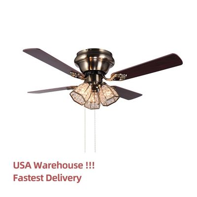 100lm/w 120V 48 اینچ فن سقفی فن سقفی چهار پره با نور