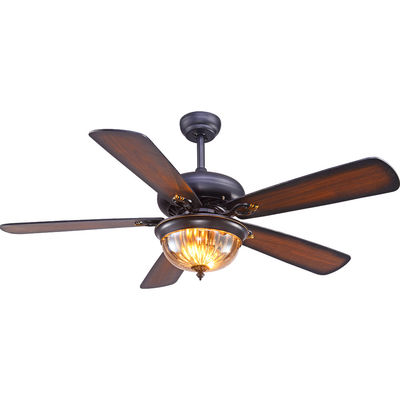 وستینگ هاوس 52cm 110AC کریستال مشکی فن سقفی چراغ 5 پره 3 آباژور