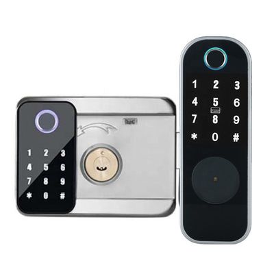 قفل اثر انگشت دو طرفه Ttlock Tuya APP برای دروازه آهنی نقره ای مشکی
