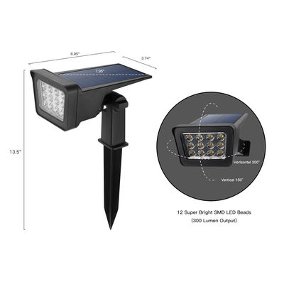 چراغ چشم انداز خورشیدی LED قابل تنظیم 250LM